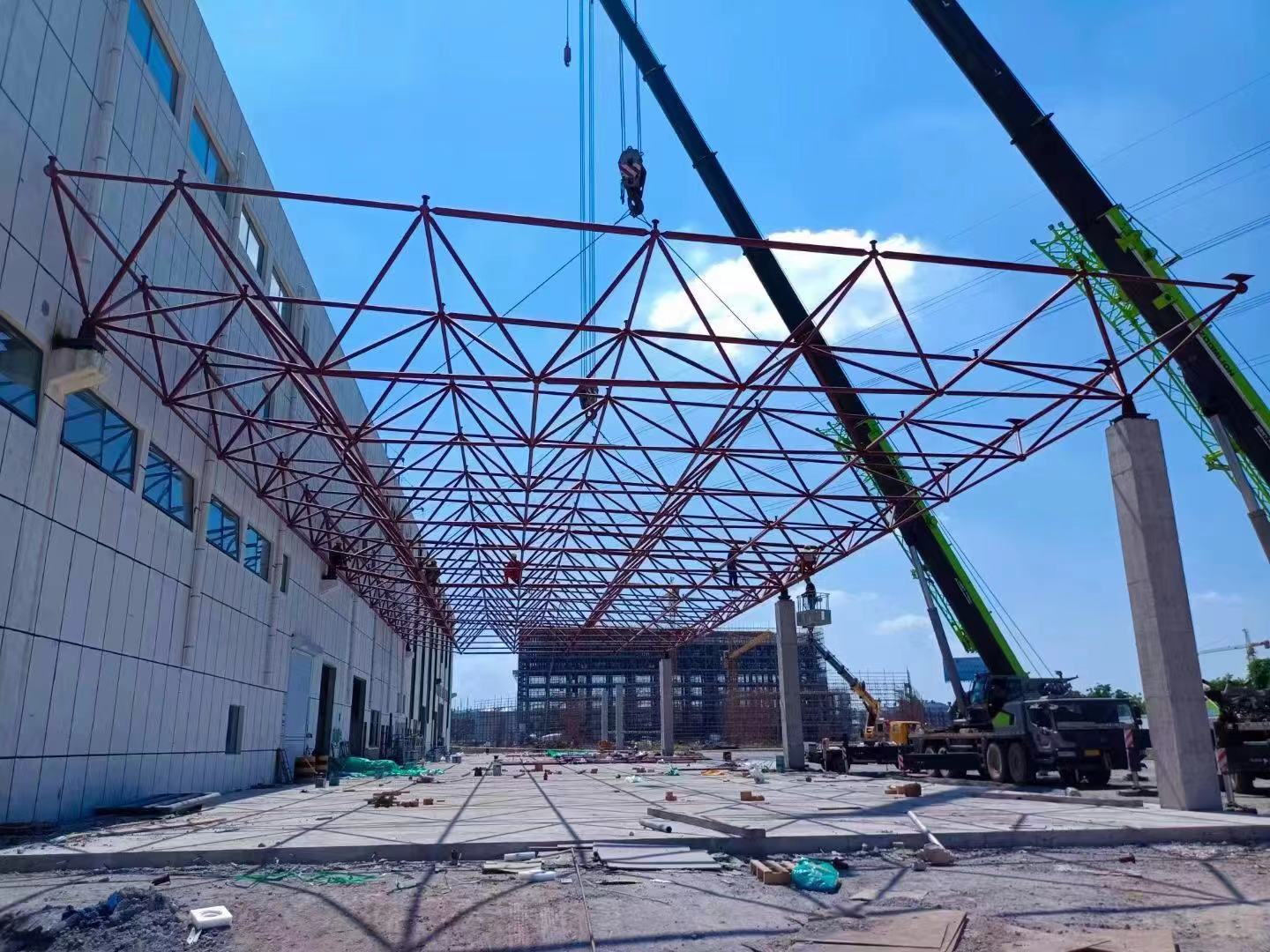 新泰江苏宿迁国望高科纤维公司 -生活楼网架 成品库网架 立体库网架